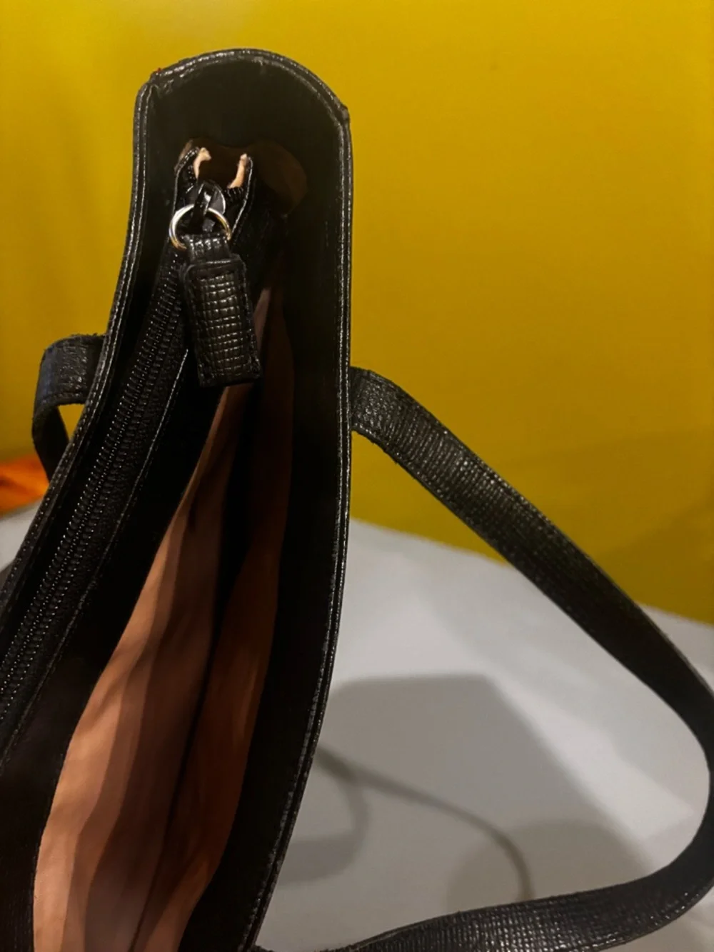 Black vegan Leather Tote Handbag